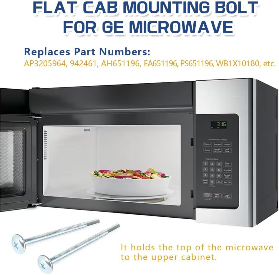 GE Microwave Mounting Bolt Kit - 3 Pack for Easy Installation