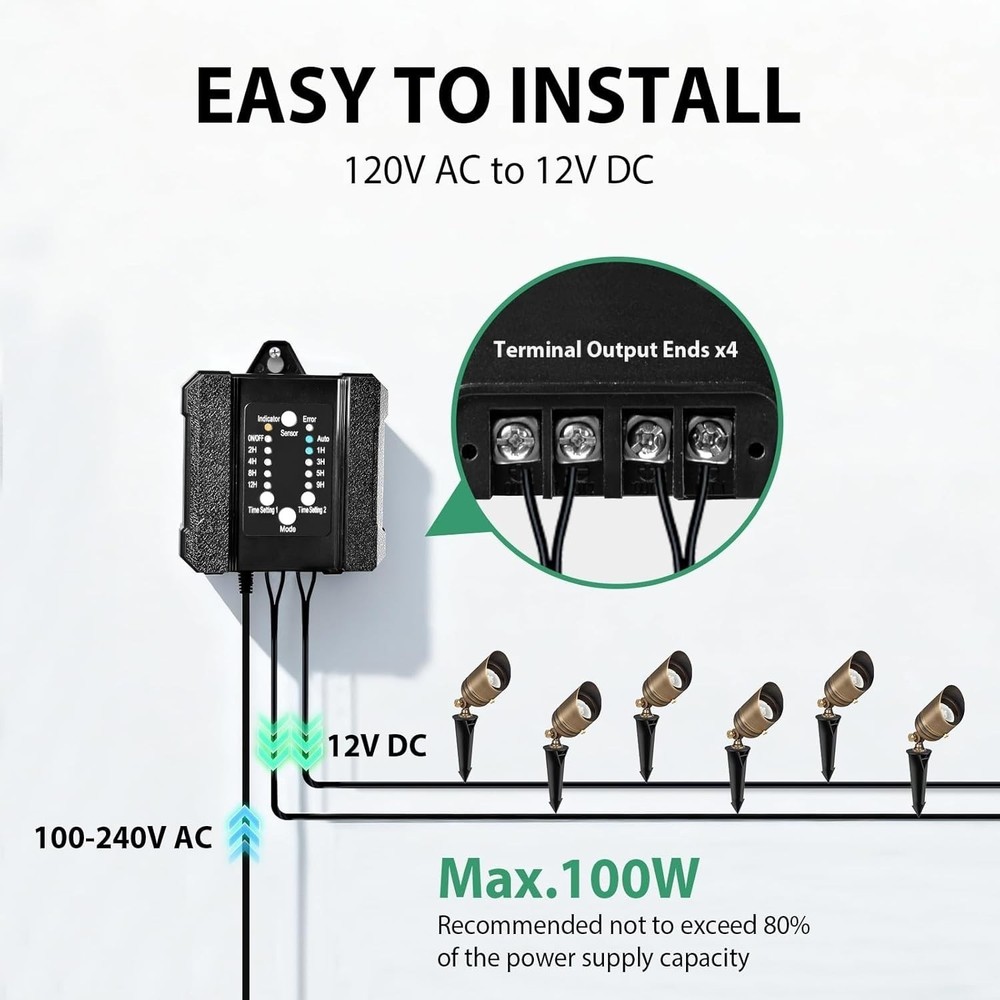 100W Low Voltage Landscape Transformer Weatherproof Low Voltage Transform