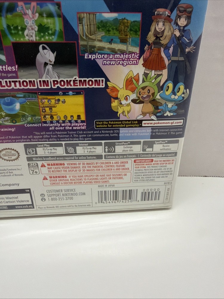 Pokemon Y Version Nintendo 3DS Authentic Case ONLY - NO GAME