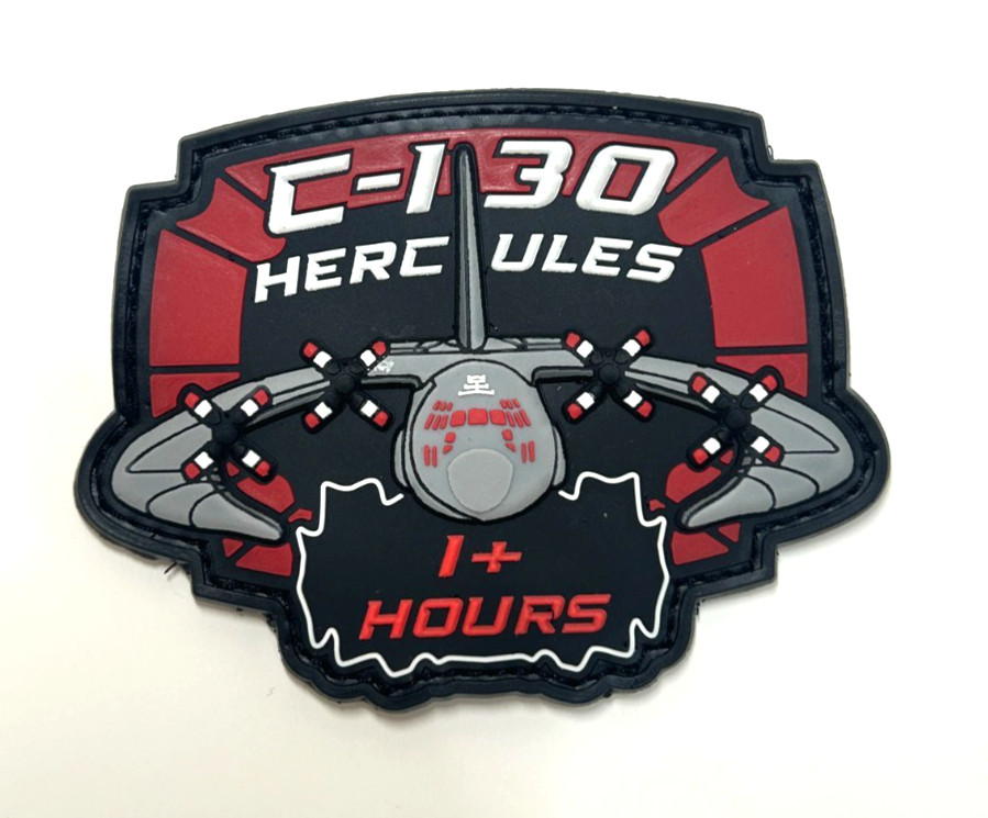 C-130 / +1 HOURS SHOULDER PATCH -HIGH QUALITY PVC