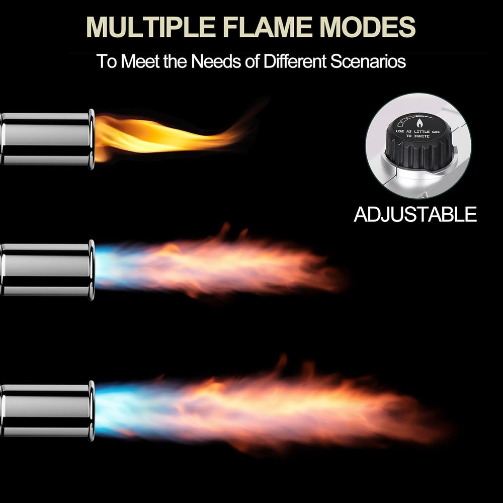 Semlos Propane Torch Head, Powerful Flame Thrower Gun, Adjustable Charcoal Li...