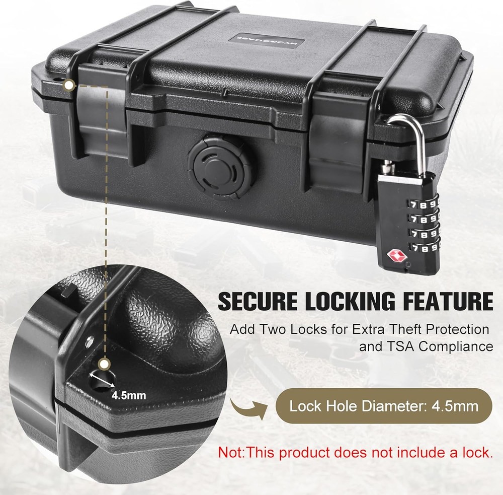 Compact 9mm Lockable Ammo Box - Waterproof Magazine Storage Case