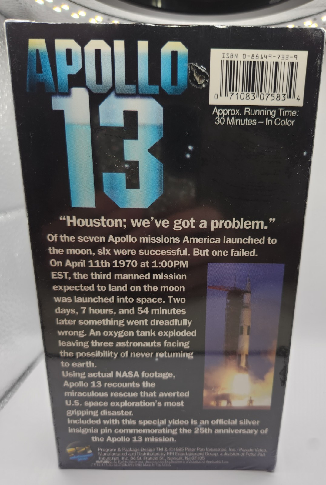 Apollo 13 VHS Tape 1995 with 25th Anniversary Commemorative Pin BRAND NEW!!