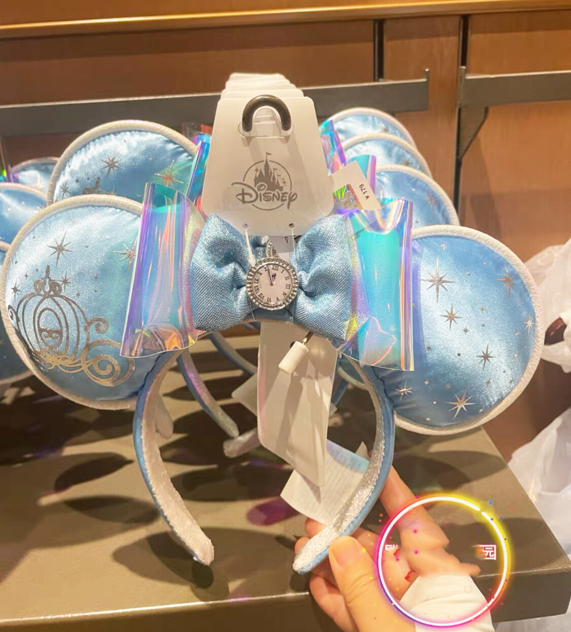 Disney Parks Cinderella Minnie Mouse Ears Blue Headband Disneyland 2024