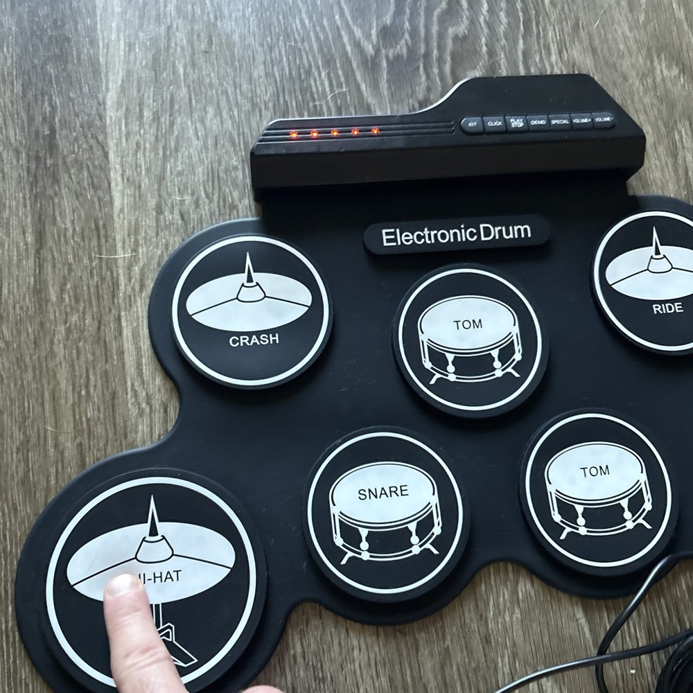 Drum Set Practice Pad Electronic Drum Pad With Pedals - Tested Works