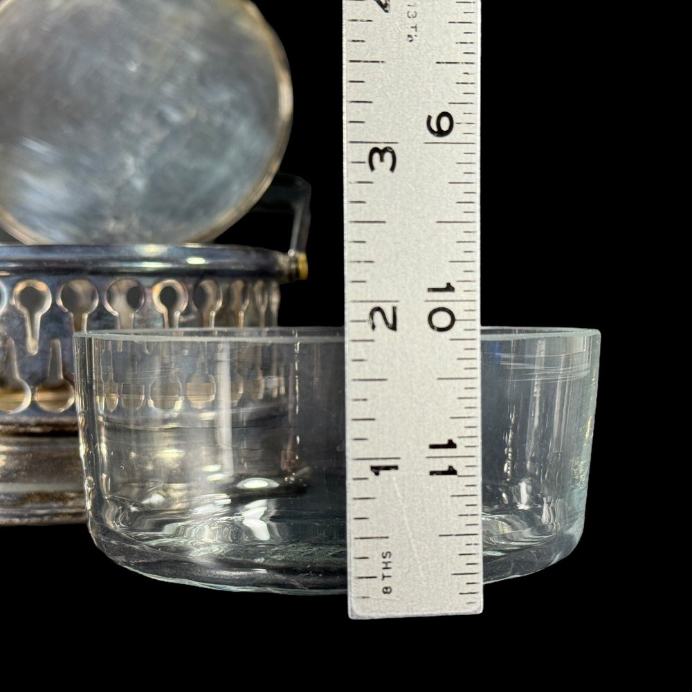 VTG Marchetti Prata 90 Brazil Silver Plated Hinged Lid Server Glass Bowl Lion