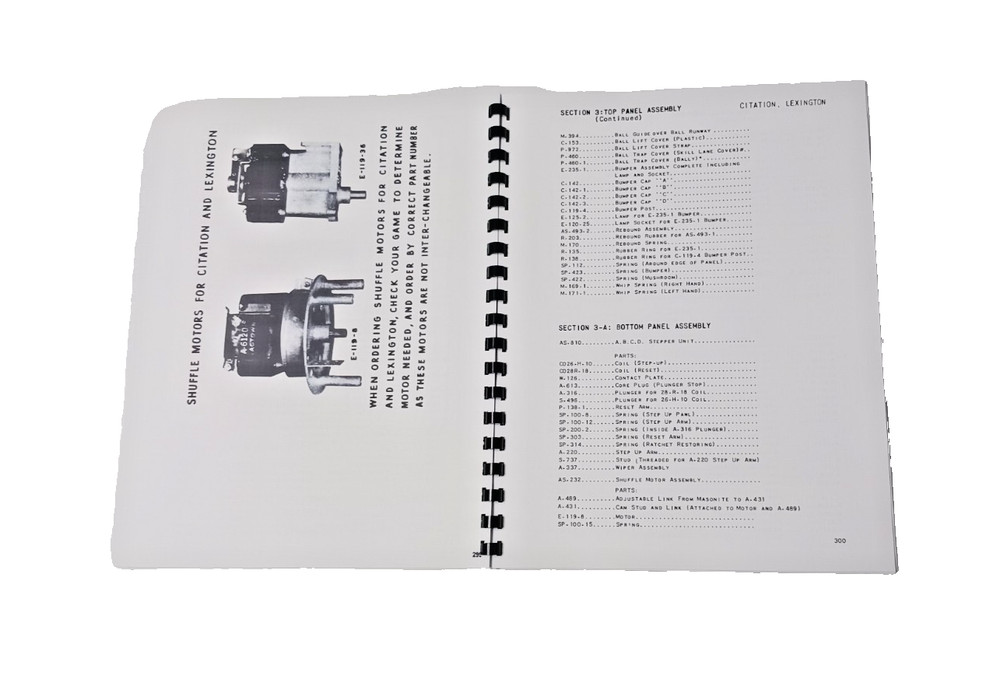 Bally Citation manual + Schematic 1948, Pinball Machine