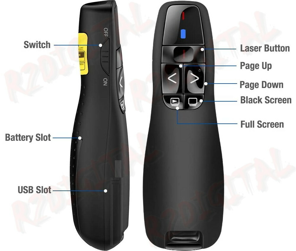 Wireless Laser Pointer Pen Presentations PC Remote USB 2.4GHz Keynote