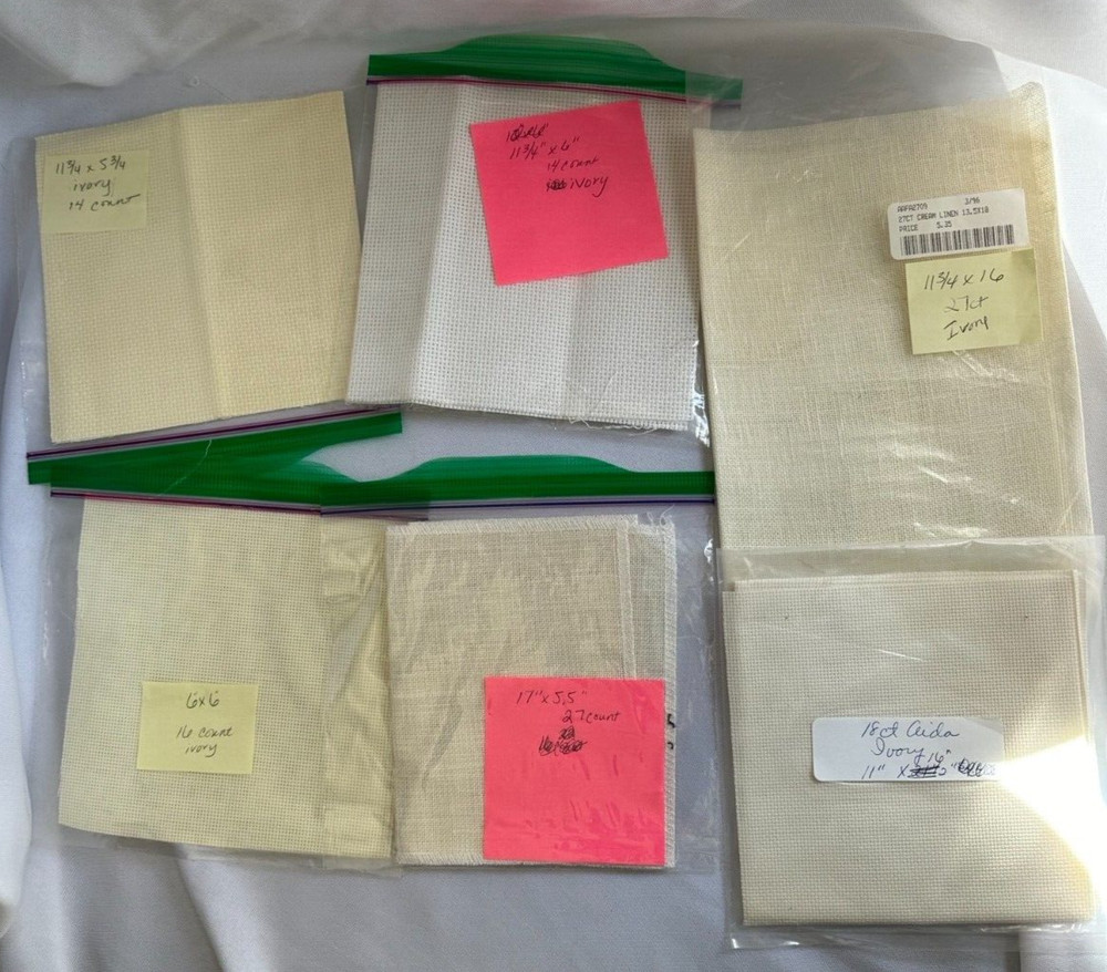 Assorted Cross Stitch Fabric - See Pictures