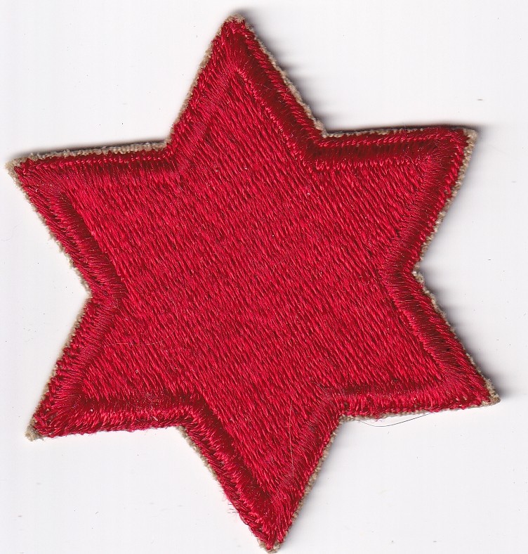 6th Infantry Division patch real WWII era make issue type unissued