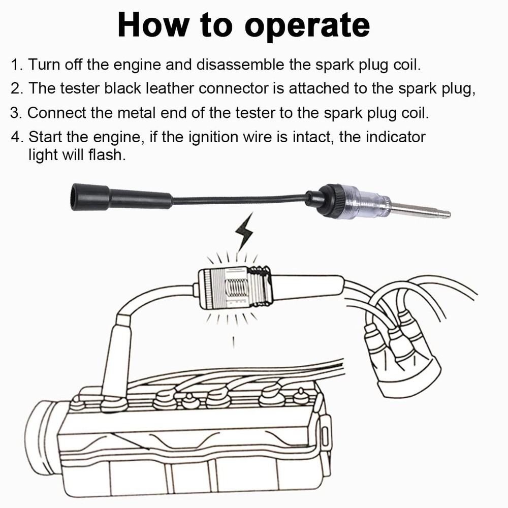 Ignition System Continuity Tester, Spark Plug Tester Inline Ignition Tester for Spark Plugs...