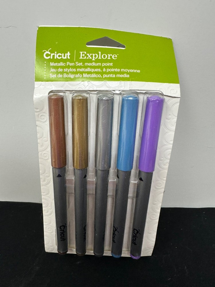 Cricut Explore Metallic Pen Set Medium Point 5 Pack Cricut Machines Package Open