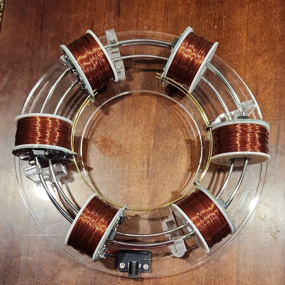 6 Ring Electromagnetic Coil Ring Ball Bearing Accelerator Teaching Toy