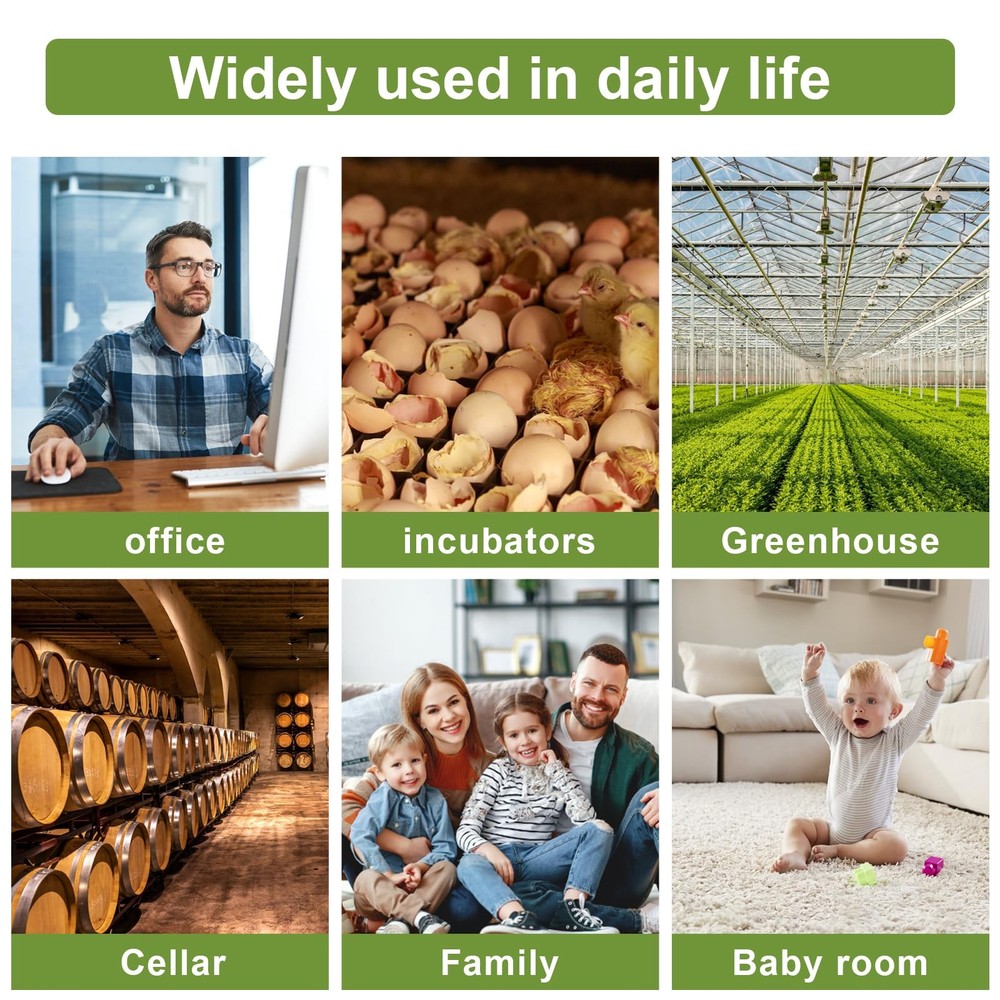 Humidity Meter Indoor Thermometer 6-Pack Mini Digital Black