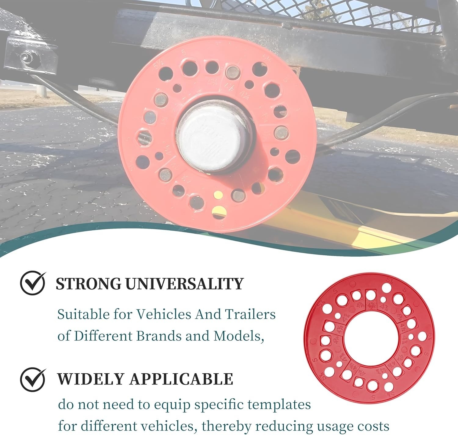 2 Pack Wheel Bolt Pattern Measuring Tool,5 Lug Template Gauge for 5/6/8 Hole ...