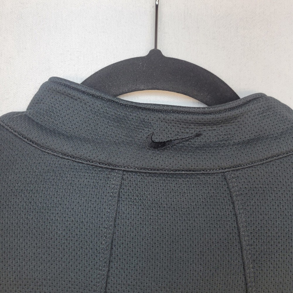Nike Golf Quarter Zip Pullover Mens Medium Black Athletic Waffle Knit
