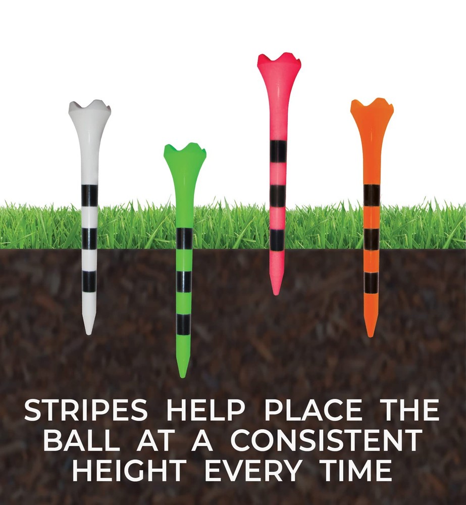 Pride Golf Tee Performance Plastic Golf Tees - 100 Count, 3-1/4 Inch - Citrus...