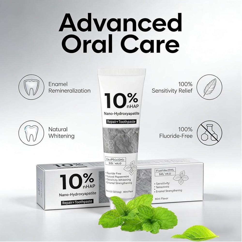 2Pcs 10% Hydroxyapatite Toothpaste,Nano-Hydroxyapatite Toothpaste 4.23 oz