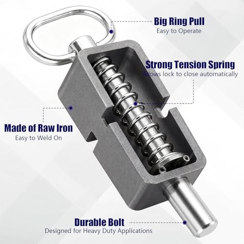 Spring Latch, Trailer Gate Latch, Heavy Duty Spring Loaded Gate Latch Pin,