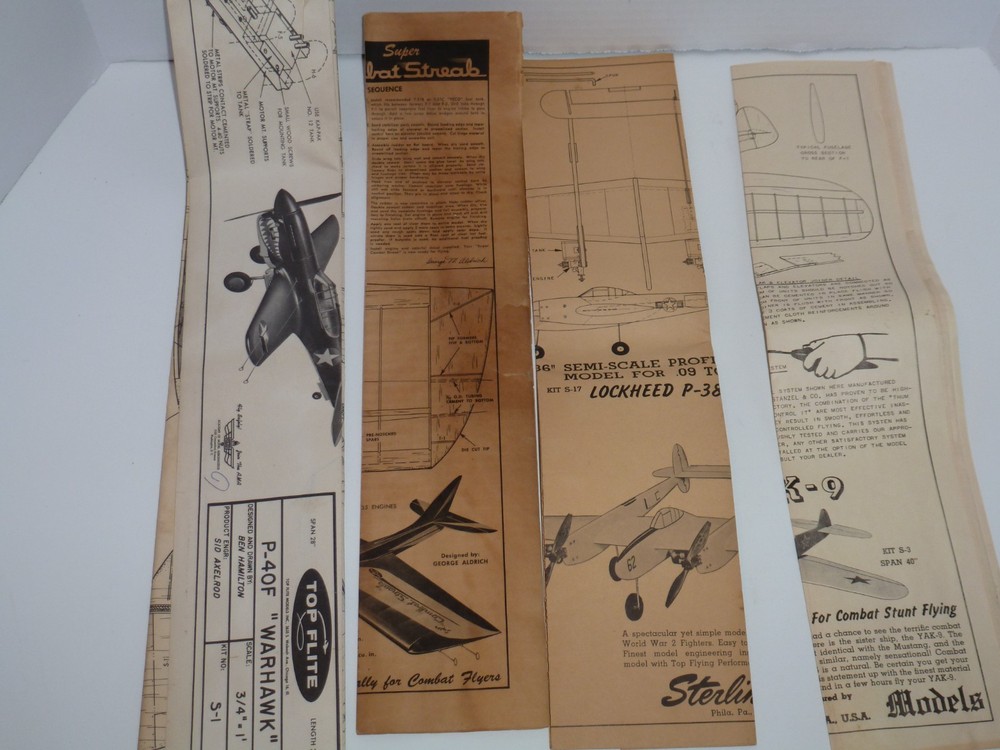 LARGE VINTAGE U-CONTROL - R/C PLANS - INSTRUCTIONS