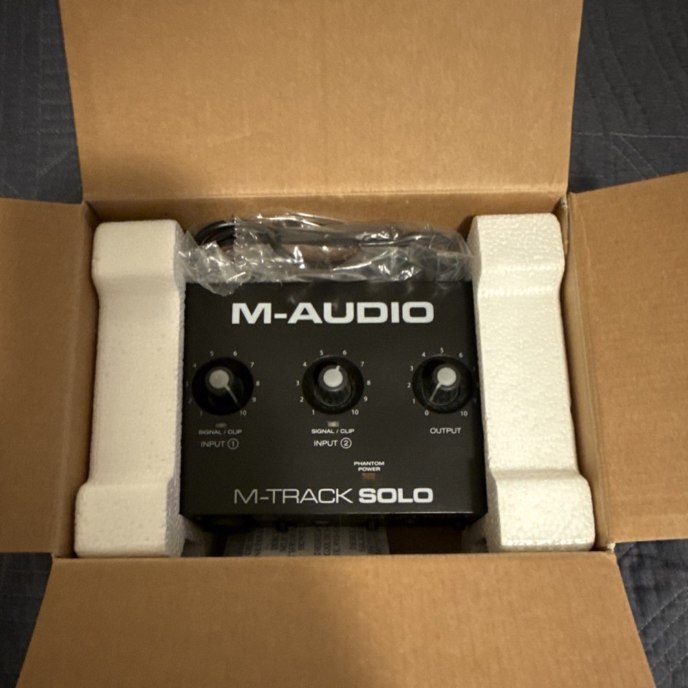 M-Audio M-Track Solo USB Audio Interface, 2 Channels, Phantom Power