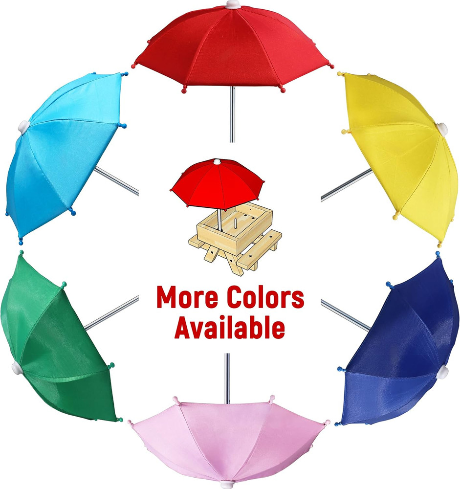 Replacement Mini Umbrella for COZYNUT Squirrel Feeder Picnic Table (Red)
