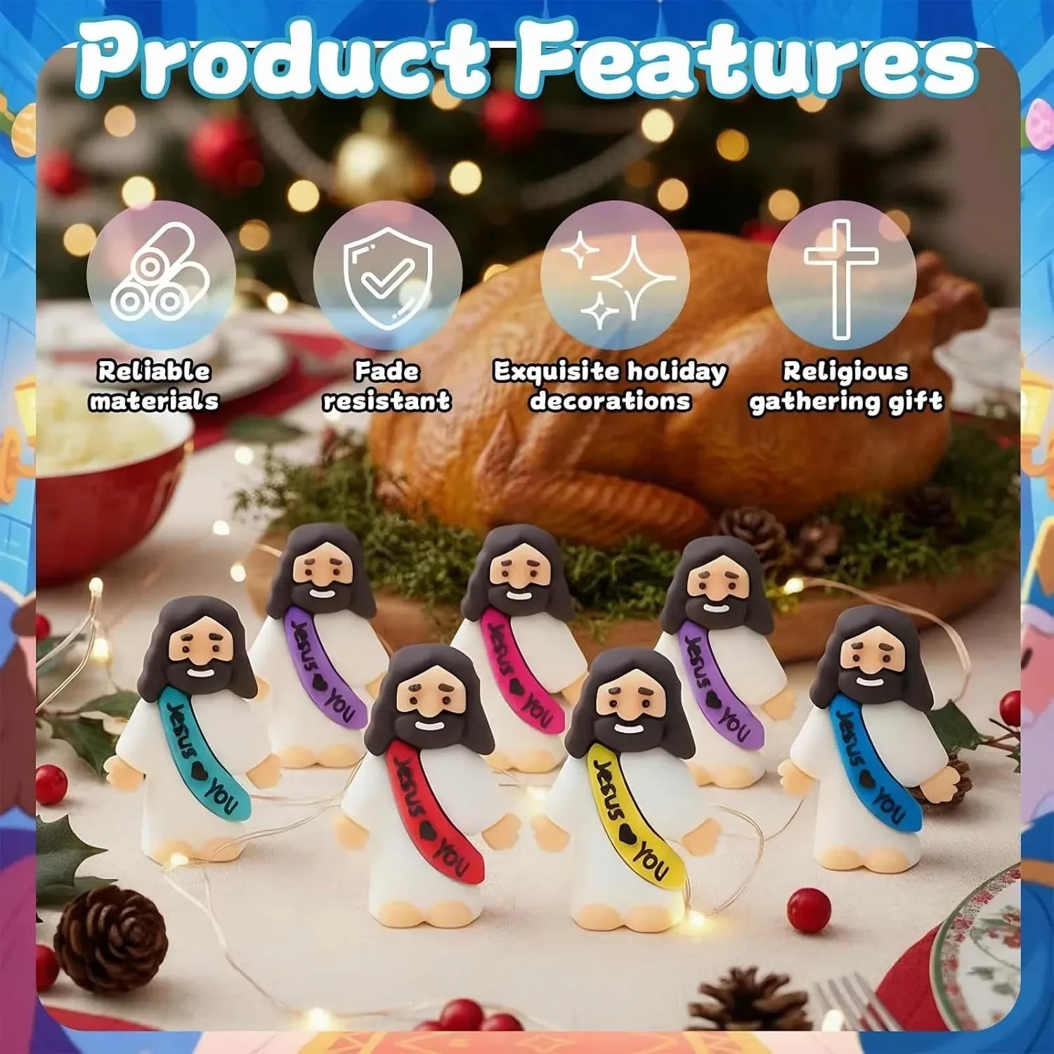 100 Pack Little Jesus Figures Loves You, Tiny Mini Jesus Figurines in Bulk