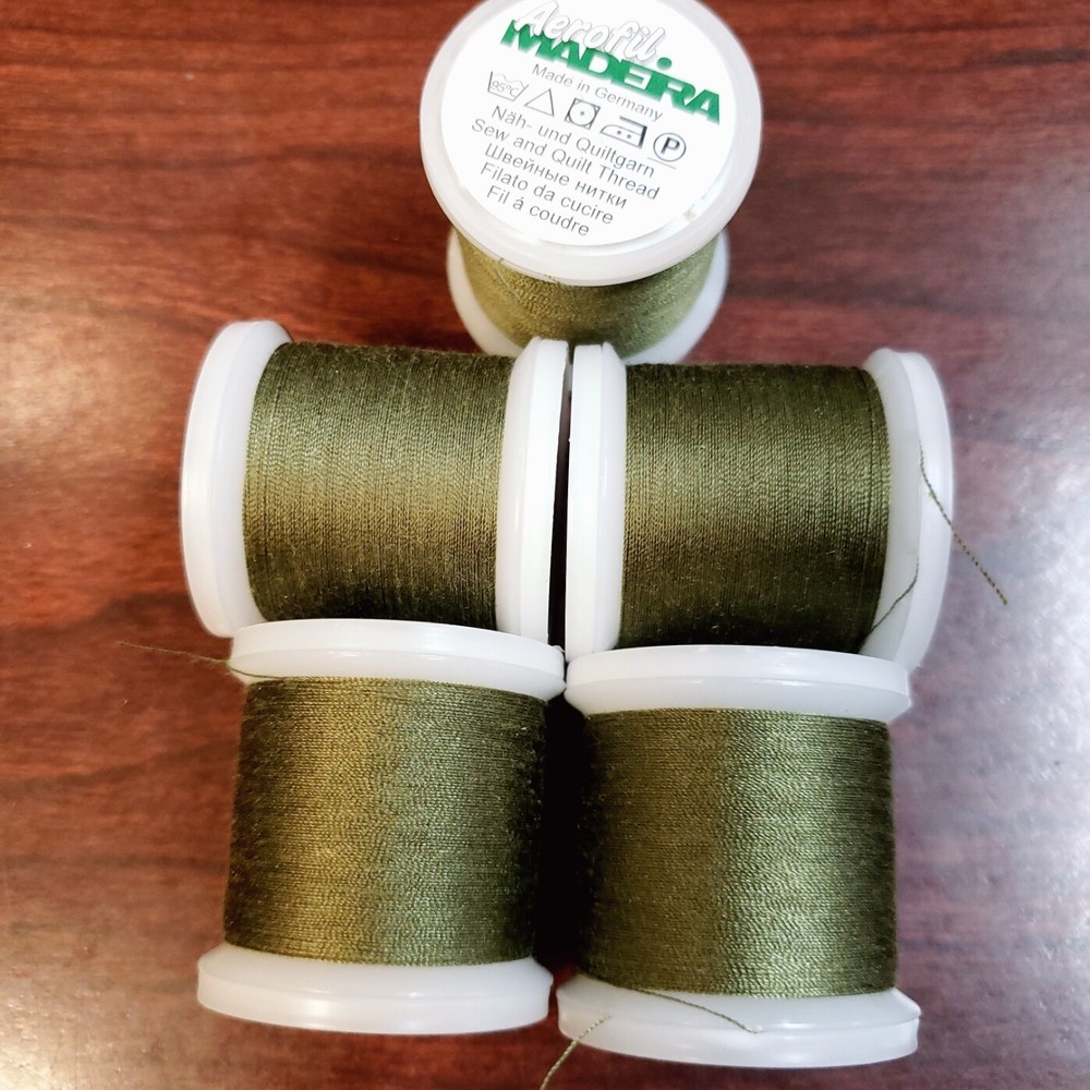 5 SPOOLS Madeira Aerofil Snap Spool Polyester Thread- 100M #9124/9565 BLUE