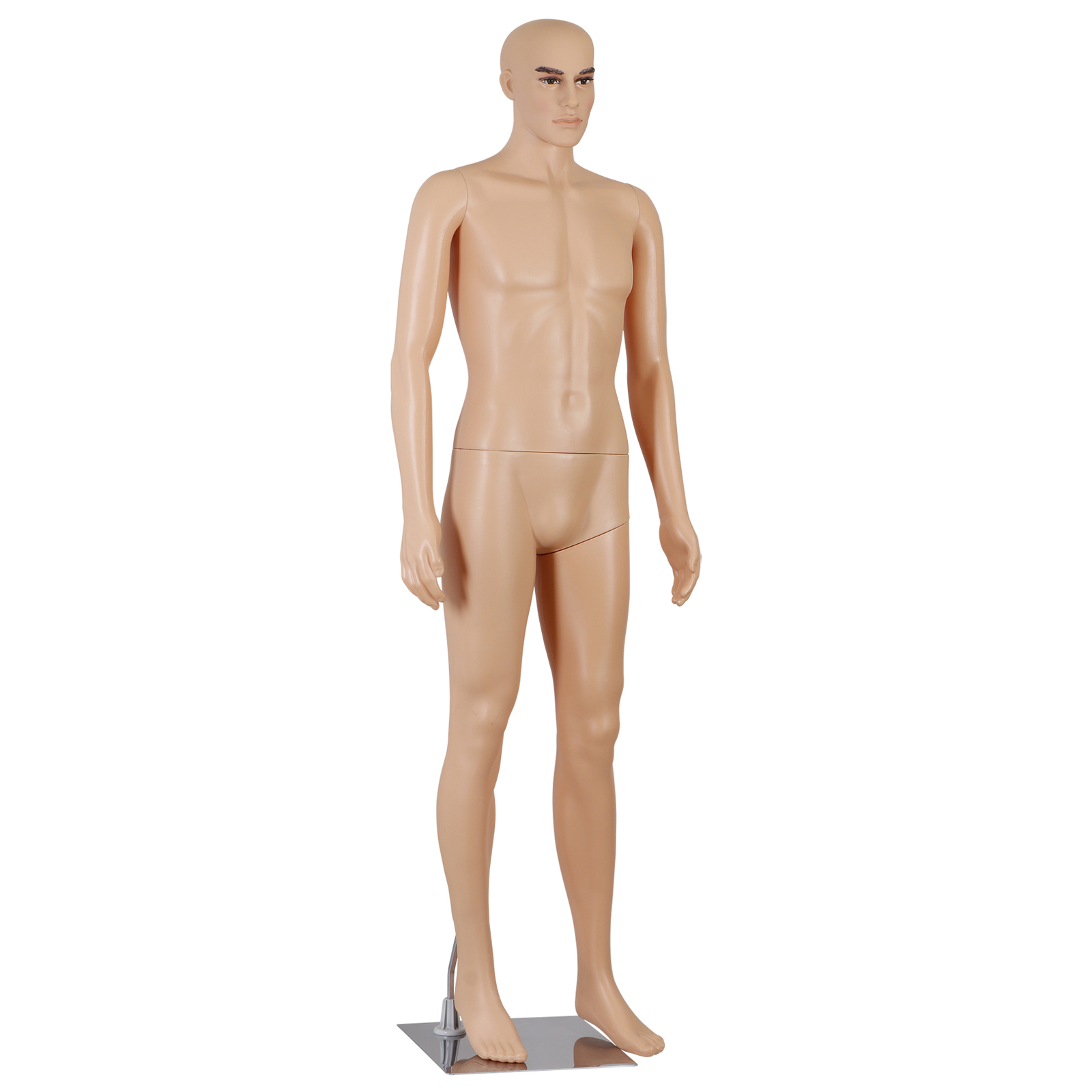Adjustable Male Mannequin Egghead Plastic Full Body Dress Form Display Base 72"
