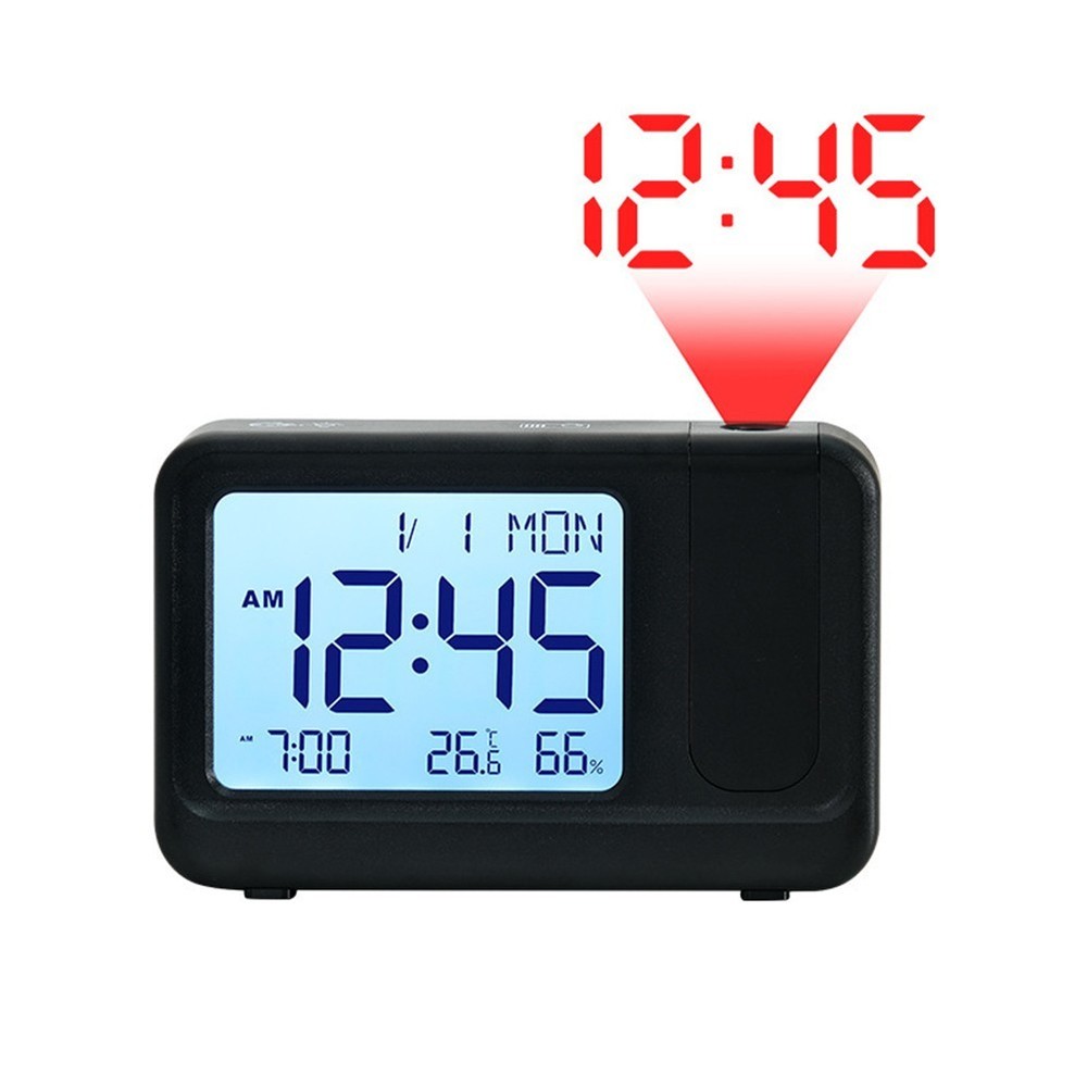 Multifunction Projection Clock with Easy Touch Control and 180 Degree Rotation