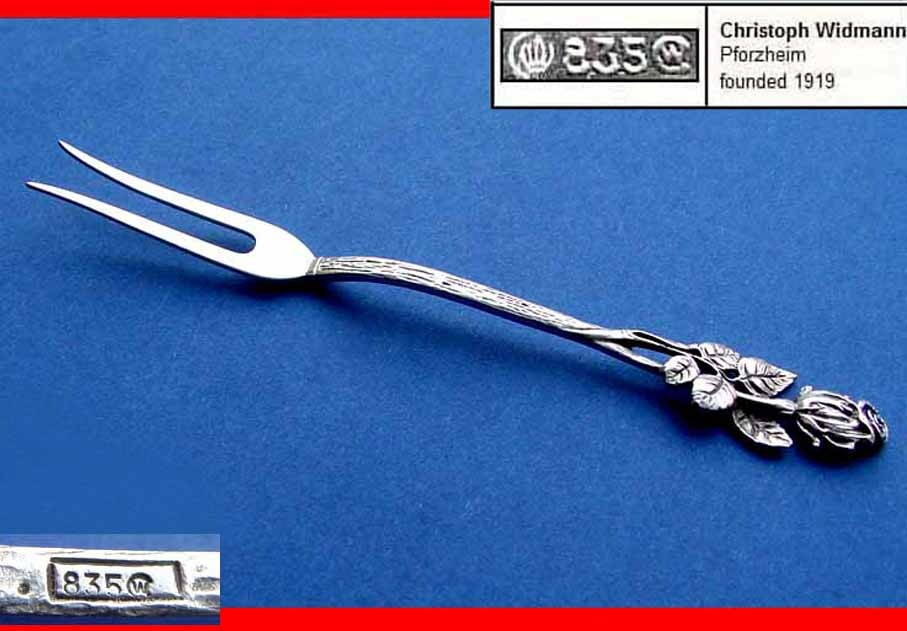 Serving Fork, Hildesheimer Rose, C. Widmann, 835 Silver B405