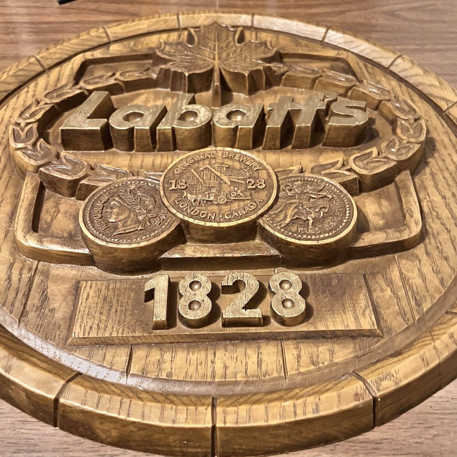 Labatt’s Beer Barrel Wall Sign 19” Vintage 3D Canadian Brewery Bar Decor