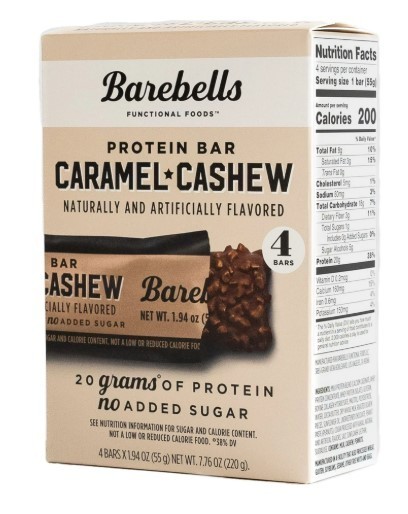 Barebells Protein Bar Caramel Cashew 4 Bars Barebell Bars (2 Pack)