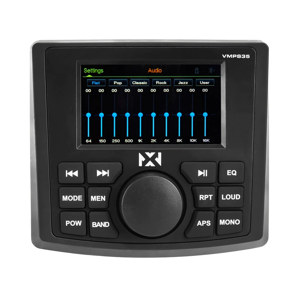 NVX VMPS35 Marine Gauge Mount Multimedia Receiver with Bluetooth & Camera Input