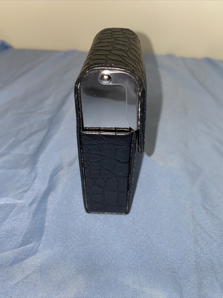 Fujima Leather Wrap Cigarette Pack Holder With Lighter Holder Textured Black
