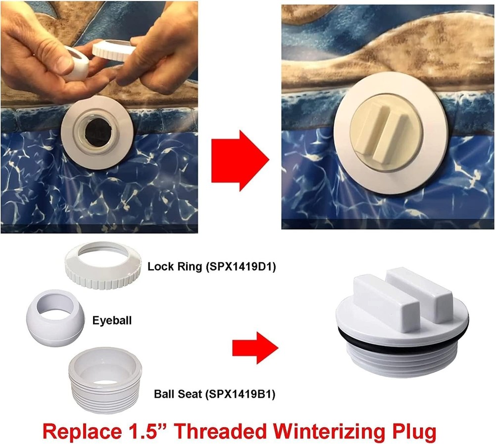 Essential 2-Pack 1.5" Winterizing Pool Plugs Compatible with Major Brands