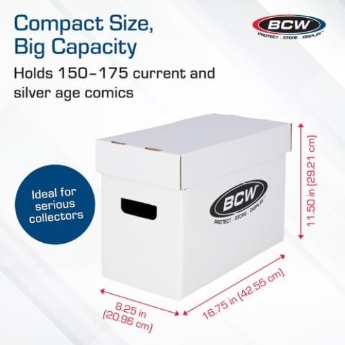 Short Comic Storage Box - 5 Pack | Holds 150-175 Current/Silver Age Comics | ...