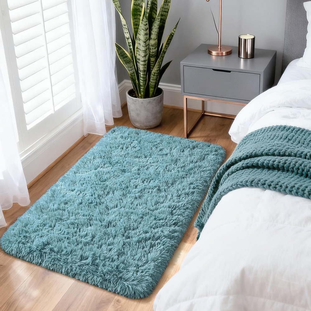 Merelax Soft Modern Indoor Large 3' x 5' (Rectangular), Turquoise Green