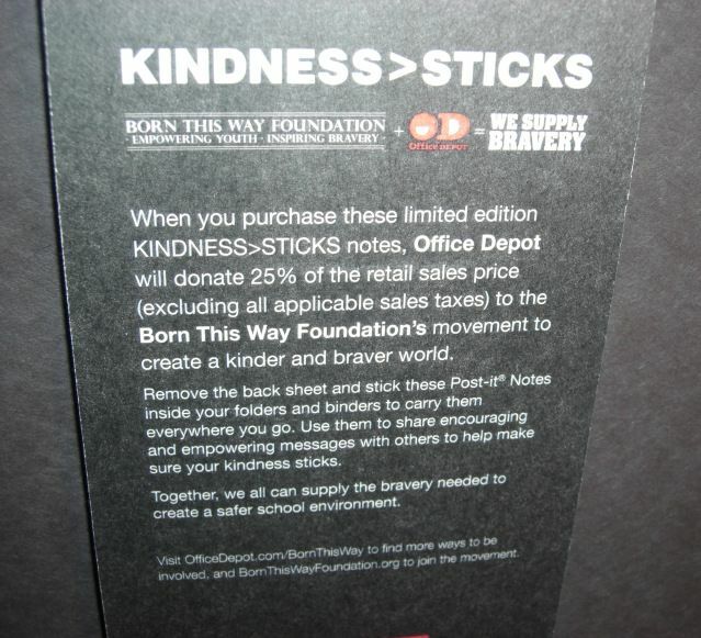 Lady Gaga Born This Way Foundation 3M POST-IT NOTE PADS, Anti-Bully, NO PKG-RARE