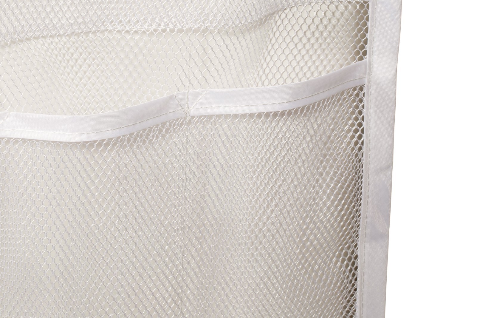 Shower Curtain Bathroom Organizer - 9 Mesh Pockets for Easy Storage.