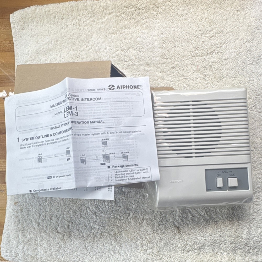 Aiphone LEM-1 LEM-3 Base Station Master Selective Intercom System