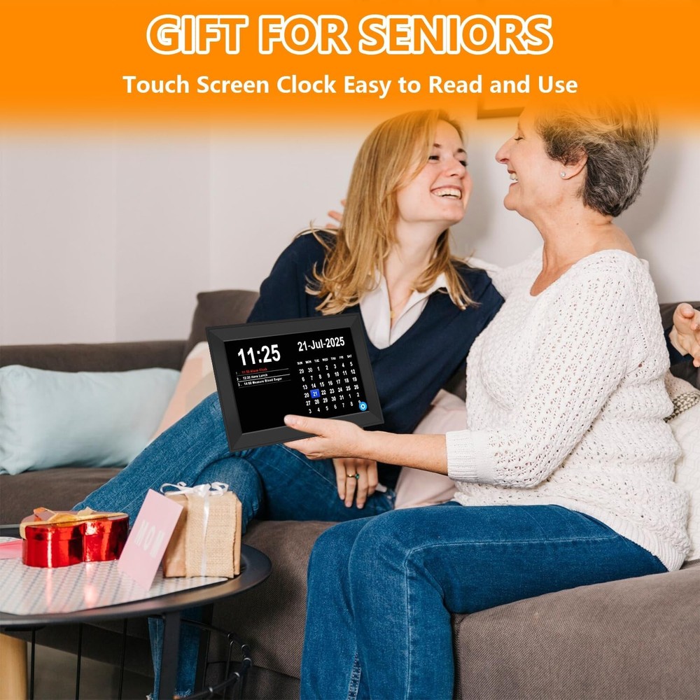 Jazeyeah10.1 Touch Screen Extra Large Digital Clock with Date and Day for Eld...