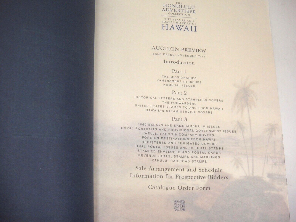 Siegel Honolulu Advertiser Stamp Collection Auction Preview Catalog November