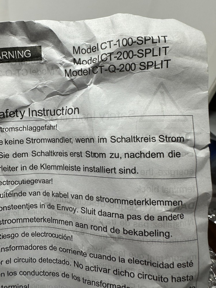 Enphase Split Core Current Transformer U40002 250VAC Max 200A 0.5V CT-200-SPLIT