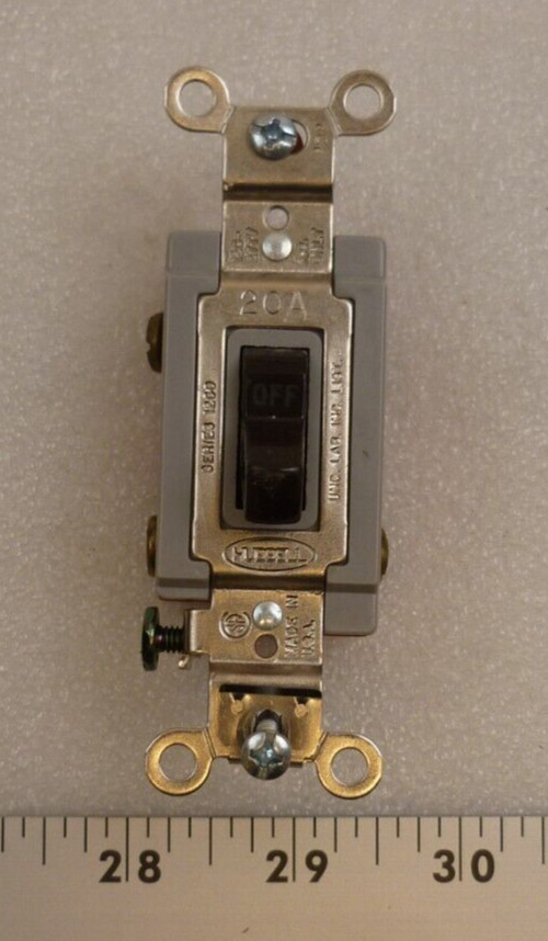 HUBBELL SERIES 1200 20A BROWN RED TOGGLE SWITCH