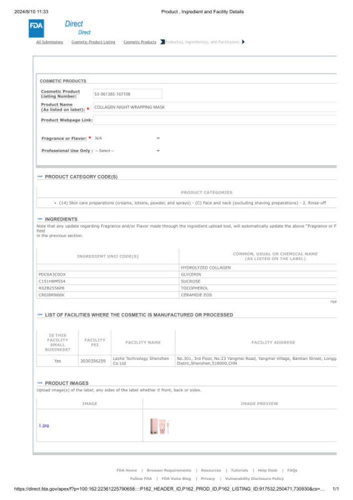 Collagen Overnight Wrapping Mask KOREAN GLASS SKIN ROUTINE elasticity hydration