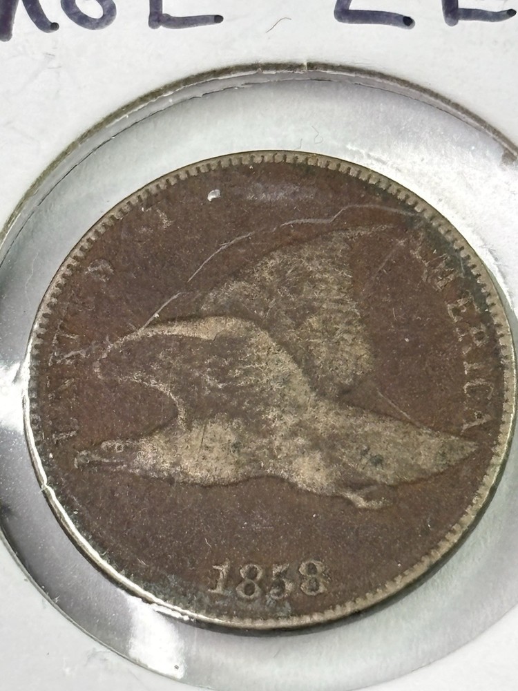 1858 Flying Eagle One Cent (Penny) Large Letters Nice Coin