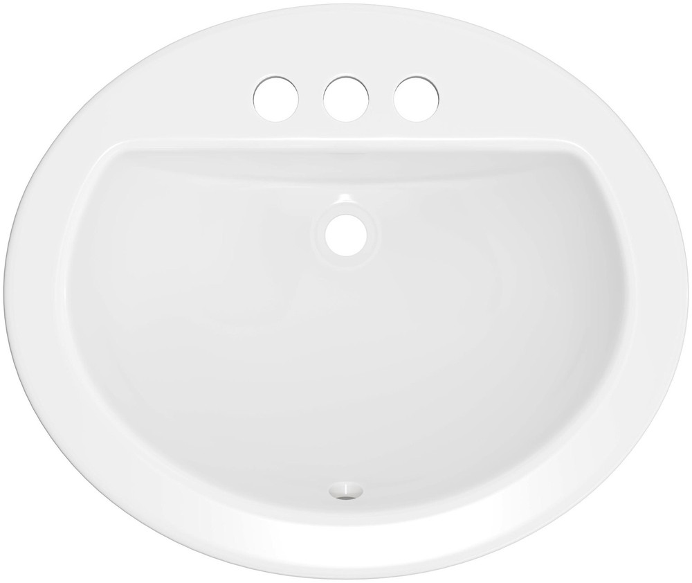 PROFLO PF19164 White 19" Self Rimming Oval Bathroom Sink