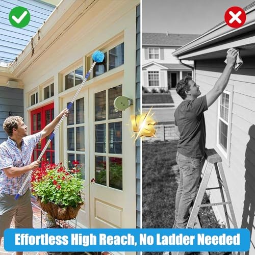 Cobweb Duster with Extension Pole, 8 FT Long Duster for High Ceilings, 8FT