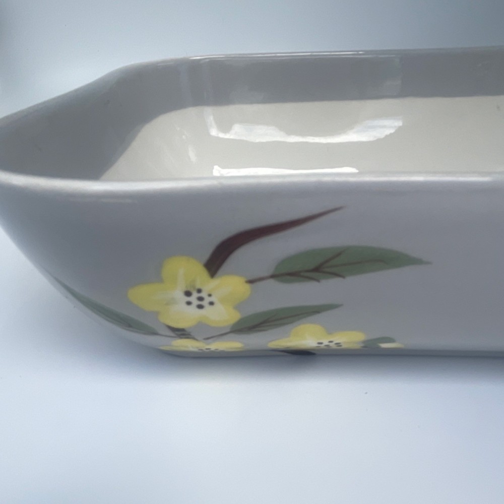Vintage Weil Ware Blossom Hand Ceramic Rectangle Baking Dish